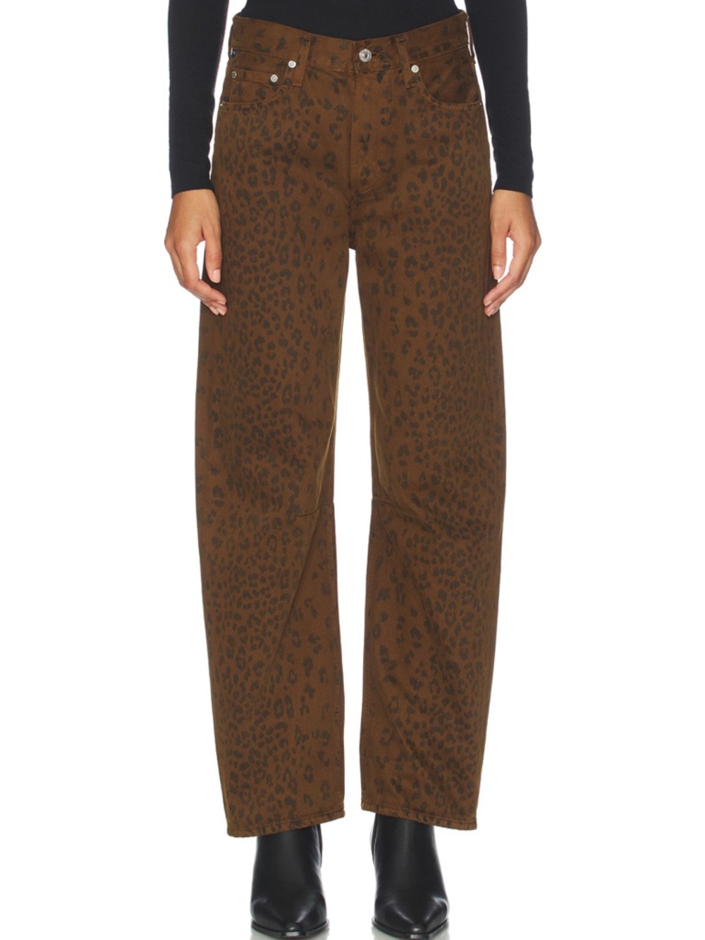 Citizens of Humanity Miro Long Relaxed Jeans in Sepia Cheetah